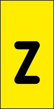 Schild Einzelbuchstabe z | schwarz · gelb
