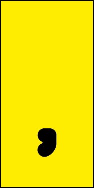 Aufkleber Sonderzeichen Komma | schwarz · gelb | stark haftend