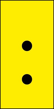 Schild Sonderzeichen Doppelpunkt | schwarz · gelb selbstklebend