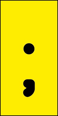 Aufkleber Sonderzeichen Strichpunkt | schwarz · gelb | stark haftend