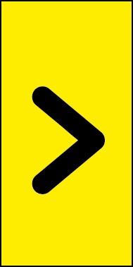 Schild Sonderzeichen größer als | schwarz · gelb selbstklebend