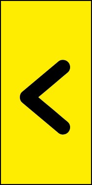 Schild Sonderzeichen kleiner als | schwarz · gelb selbstklebend