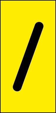 Schild Sonderzeichen Slash | schwarz · gelb selbstklebend
