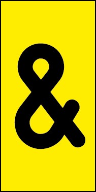 Aufkleber Sonderzeichen Kaufmännisches Und | schwarz · gelb