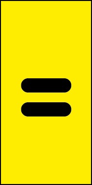 Schild Sonderzeichen gleich | schwarz · gelb selbstklebend