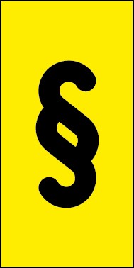Schild Sonderzeichen Paragraph | schwarz · gelb