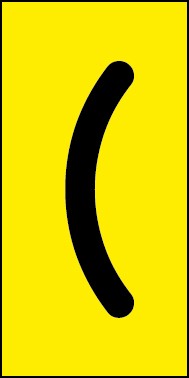 Aufkleber Sonderzeichen Klammer auf | schwarz · gelb