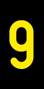 Schild Einzelziffer 9 | gelb · schwarz selbstklebend
