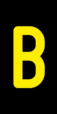 Aufkleber Einzelbuchstabe B | gelb · schwarz | stark haftend