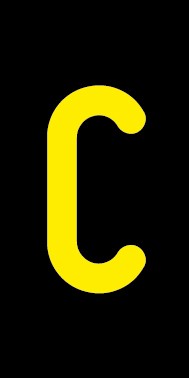 Aufkleber Einzelbuchstabe C | gelb · schwarz