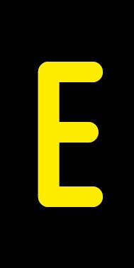 Aufkleber Einzelbuchstabe E | gelb · schwarz