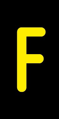 Aufkleber Einzelbuchstabe F | gelb · schwarz
