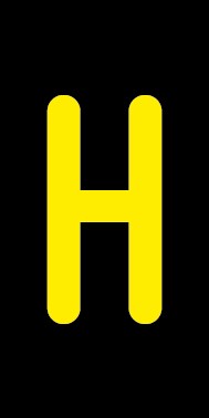 Aufkleber Einzelbuchstabe H | gelb · schwarz