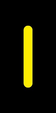 Aufkleber Einzelbuchstabe I | gelb · schwarz | stark haftend