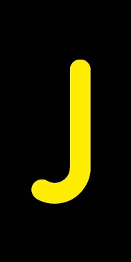 Schild Einzelbuchstabe J | gelb · schwarz