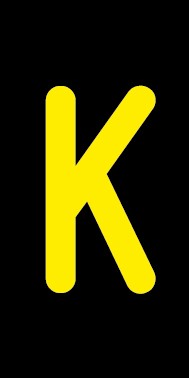 Schild Einzelbuchstabe K | gelb · schwarz selbstklebend
