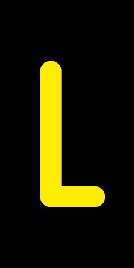 Schild Einzelbuchstabe L | gelb · schwarz selbstklebend