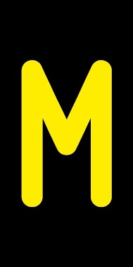 Schild Einzelbuchstabe M | gelb · schwarz