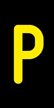 Aufkleber Einzelbuchstabe P | gelb · schwarz