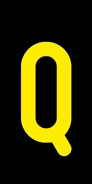 Schild Einzelbuchstabe Q | gelb · schwarz