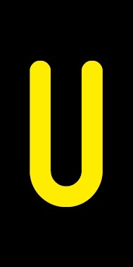 Schild Einzelbuchstabe U | gelb · schwarz selbstklebend