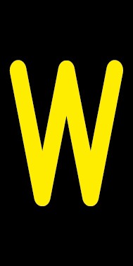 Schild Einzelbuchstabe W | gelb · schwarz selbstklebend