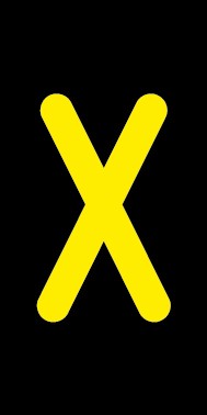 Magnetschild Einzelbuchstabe X | gelb · schwarz