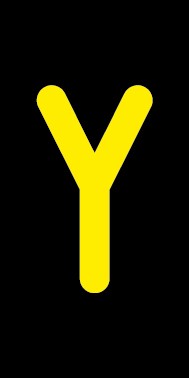 Aufkleber Einzelbuchstabe Y | gelb · schwarz