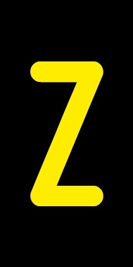 Aufkleber Einzelbuchstabe Z | gelb · schwarz | stark haftend