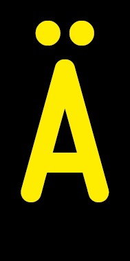 Schild Einzelbuchstabe Ä | gelb · schwarz