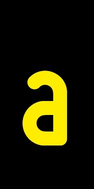 Schild Einzelbuchstabe a | gelb · schwarz selbstklebend