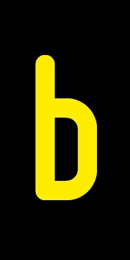 Aufkleber Einzelbuchstabe b | gelb · schwarz