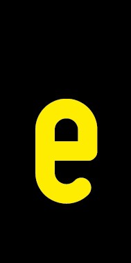 Schild Einzelbuchstabe e | gelb · schwarz