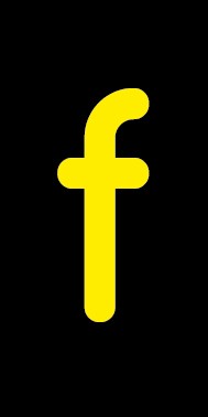 Schild Einzelbuchstabe f | gelb · schwarz selbstklebend