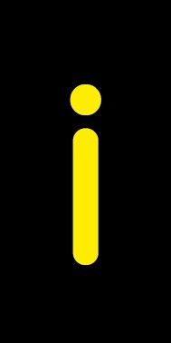 Schild Einzelbuchstabe i | gelb · schwarz