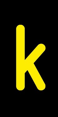 Aufkleber Einzelbuchstabe k | gelb · schwarz | stark haftend