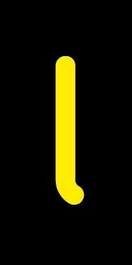 Schild Einzelbuchstabe l | gelb · schwarz selbstklebend
