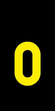 Schild Einzelbuchstabe o | gelb · schwarz selbstklebend