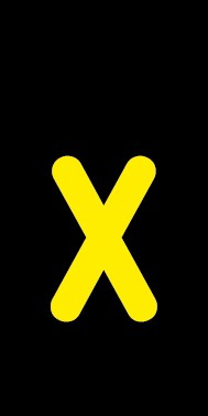 Aufkleber Einzelbuchstabe x | gelb · schwarz