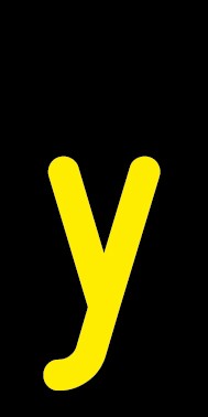 Aufkleber Einzelbuchstabe y | gelb · schwarz