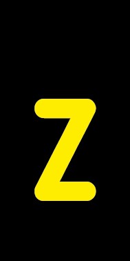 Aufkleber Einzelbuchstabe z | gelb · schwarz | stark haftend