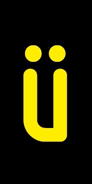 Schild Einzelbuchstabe ü | gelb · schwarz selbstklebend