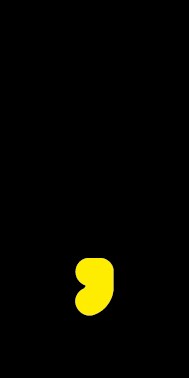 Aufkleber Sonderzeichen Komma | gelb · schwarz | stark haftend