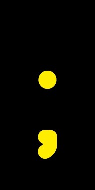 Schild Sonderzeichen Strichpunkt | gelb · schwarz