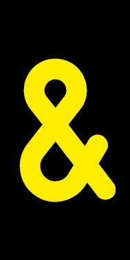 Magnetschild Sonderzeichen Kaufmännisches Und | gelb · schwarz