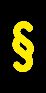 Schild Sonderzeichen Paragraph | gelb · schwarz selbstklebend