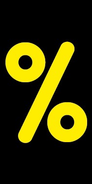 Schild Sonderzeichen Prozent | gelb · schwarz selbstklebend