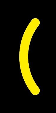 Aufkleber Sonderzeichen Klammer auf | gelb · schwarz | stark haftend