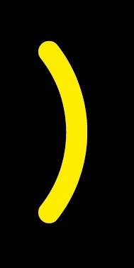 Aufkleber Sonderzeichen Klammer zu | gelb · schwarz | stark haftend