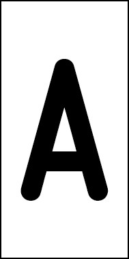 Schild Einzelbuchstabe A | schwarz · weiß selbstklebend